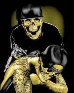 Tattoo Artist Skull paint by numbers
