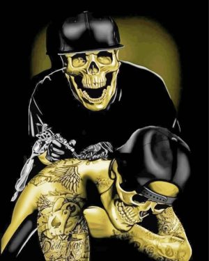 Tattoo Artist Skull paint by numbers