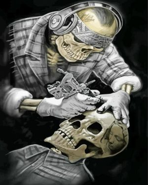 Tattoo Skull paint by numbers