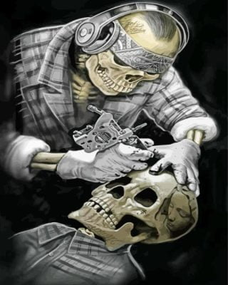 Tattoo Skull paint by numbers