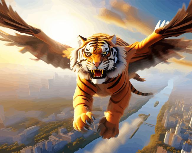 Tiger Flying paint by numbers