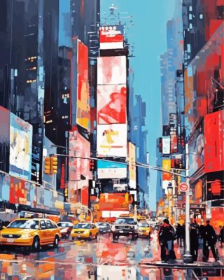 Times Square At Night paint by numbers