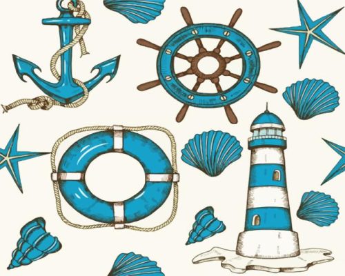 Vintage Nautical Set paint by numbers