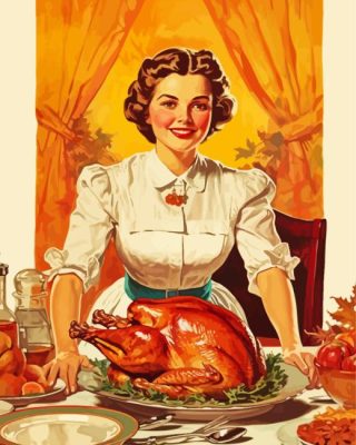 Vintage Thanksgiving paint by numbers