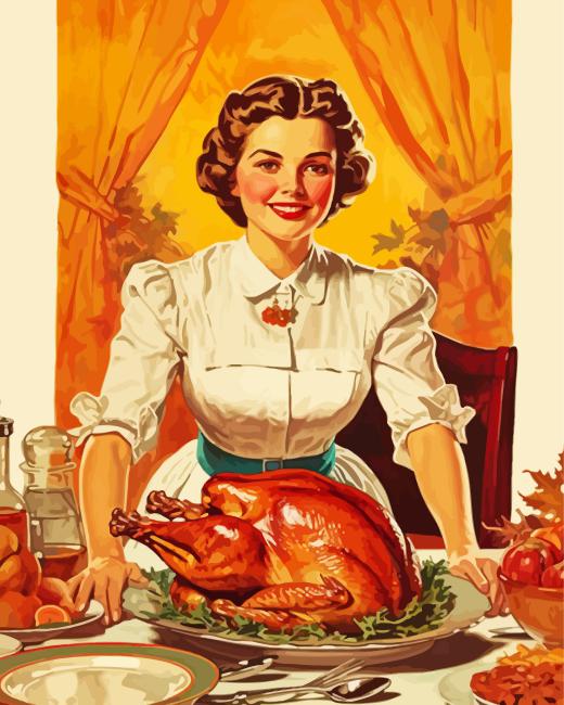 Vintage Thanksgiving paint by numbers