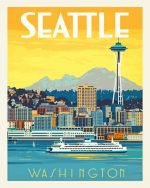 Washington Seattle Poster paint by numbers