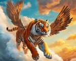 Winged Flying Tiger paint by numbers