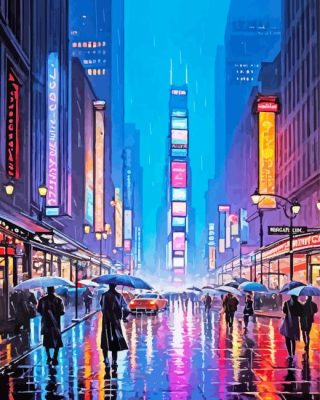 Winter Times Square paint by number