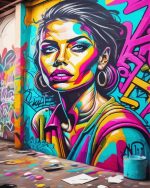 Woman Graffiti paint by numbers