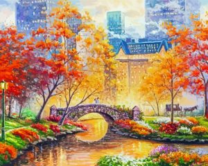 Abstract Autumn Central Park Paint By Number