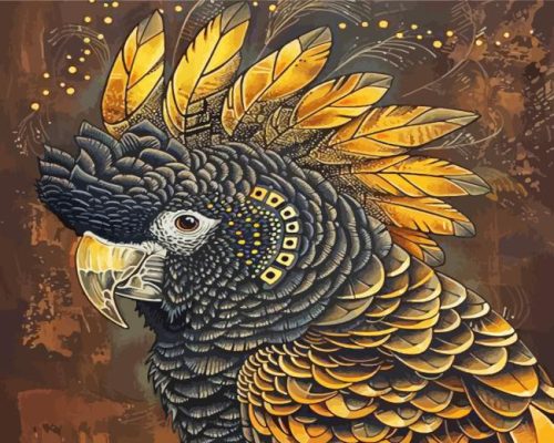 Black Cockatoo Bird Paint By Number