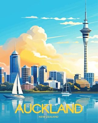 Auckland New Zealand Poster Paint By Number
