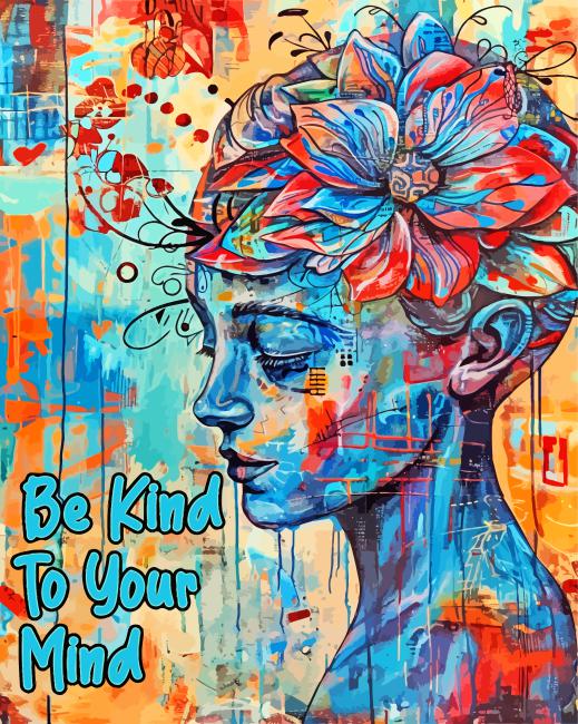 Abstract Be Kind To your Mind Paint By Number