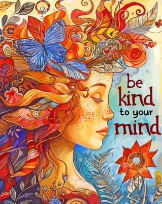 Abstract Be Kind To your Mind Paint By Number