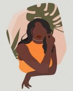 Black Woman With Monstera Paint By Numbers