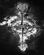 Black And White Compass Paint By Numbers