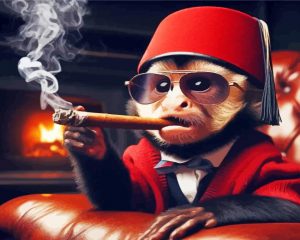 Capuchin Monkey Smoking Paint By Number