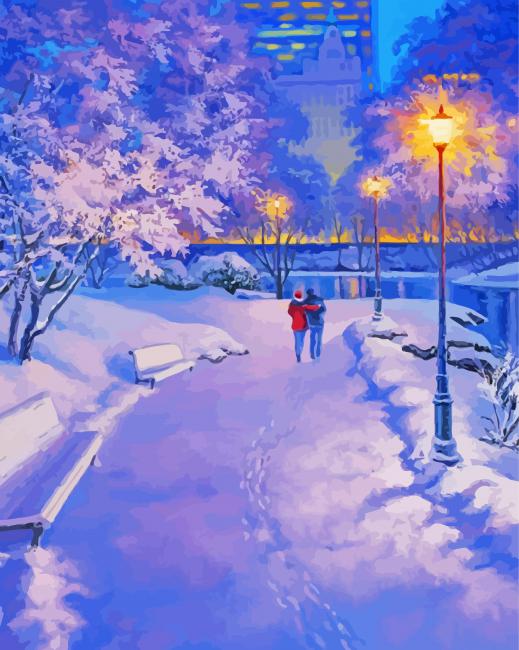 Winter Central Park New York Paint By Number