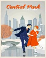 Couple Winter Central Park Poster Paint By Number