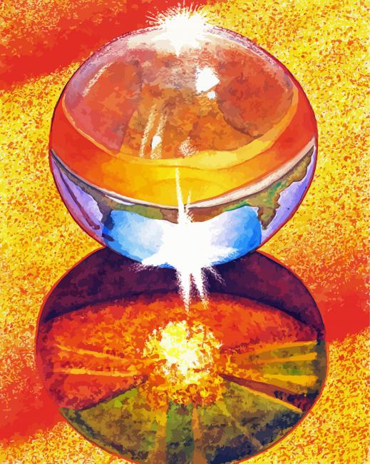 Golden Crystal Ball Paint By Number