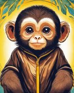 Cute Capuchin Baby Monkey Paint By Number