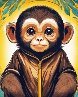 Cute Capuchin Baby Monkey Paint By Number