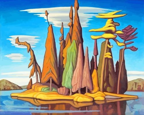 Group of seven paint by numbers