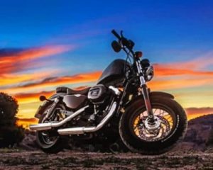 Harley Davidson And Sunset Paint By Numbers