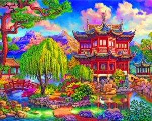 Japanese Park Garden paint by numbers
