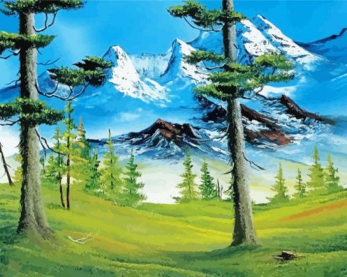 Mountains Bob Ross Paint By Number