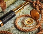Nautical Compass And Spyglass Paint By Numbers