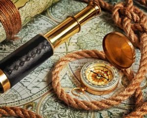 Nautical Compass And Spyglass Paint By Numbers