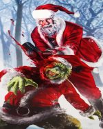 Santa Fighting The Grinch Paint By Number