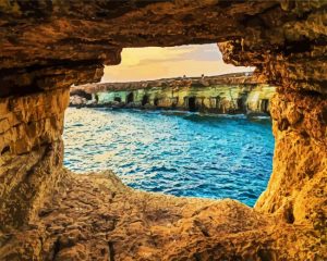 Seacave Cape Greco Cyprus Paint By Number