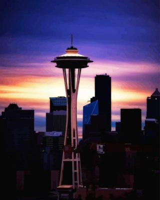Washington Space Needle Tower Paint By Numbers