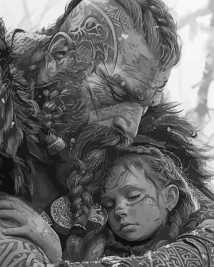 Viking Father And Daughter Paint By Number
