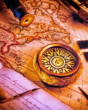 Vintage Nautical Map Paint By Numbers