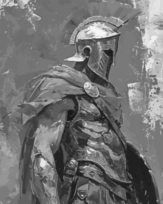 Monochrome Warrior Man Paint By Number