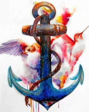 Watercolor Anchor Art Paint By Numbers