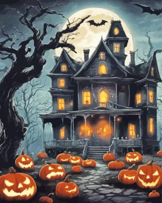 Haunted House Art Paint by Number
