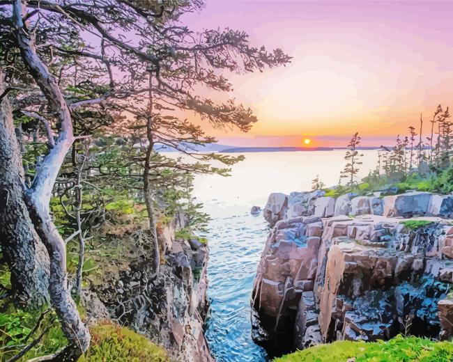 Acadia Park Sunset Paint By Number