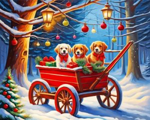 Cute Christmas Dogs Paint By Number