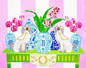 Dogs Chinoiserie Art Paint By Number