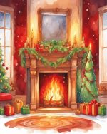 Fireplace Christmas Paint By Number