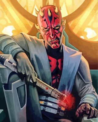 Darth Maul From Star Wars Movie Paint by Number