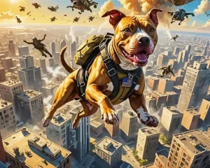 Pit Bull Skydiver Paint by Number