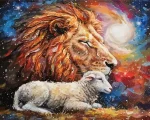 Abstract Lion And Lamb Art Paint by Number
