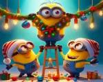Christmas Minions Celebration Paint by Number
