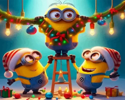 Christmas Minions Celebration Paint by Number