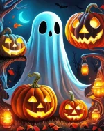 Aesthetic Halloween Ghost Paint by Number